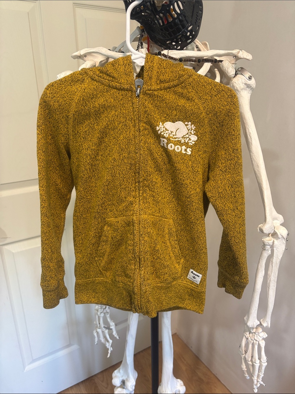 Roots Kids Mustard Yellow Zip-Up Hoodie